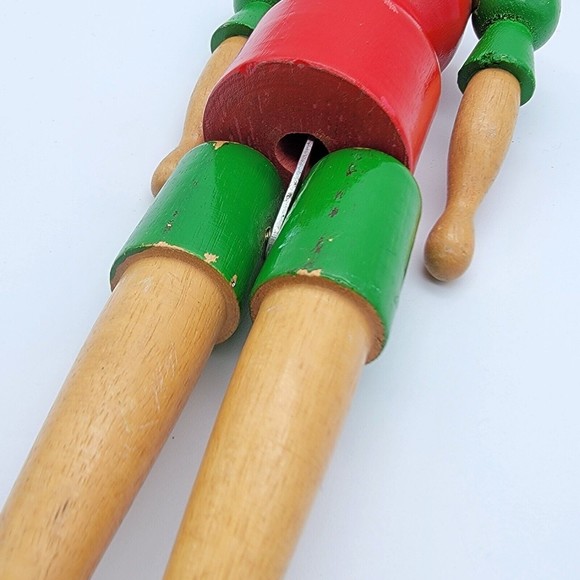 Vintage PINOCCHIO 13.5" Wooden String Joint Doll Toy Maestro Geppetto Antique - Picture 3 of 11